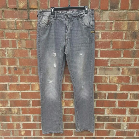 Mens Worior Collection Distressed Jeans - Picture 1 of 5